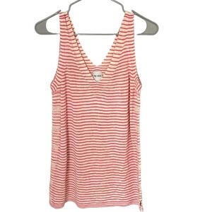 Nic + Zoe Lightweight Summer Pink & White Tank Linen
